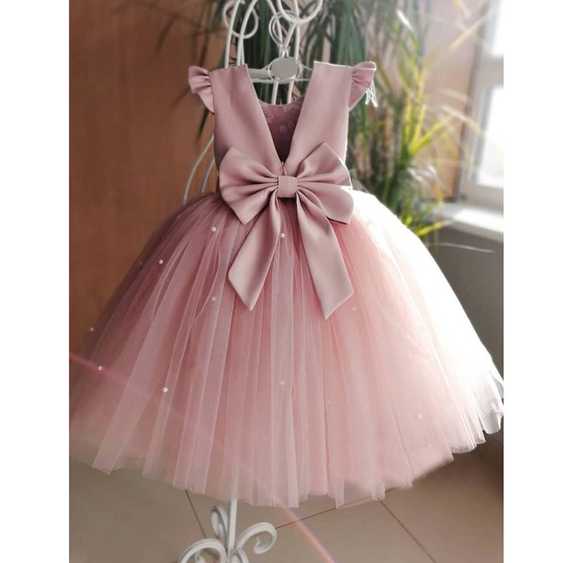 Marktox girls' cotton flower girl maxi dress in pink, sizes 3T to 6T