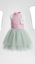 Marktox girls' glitter tulle princess dress with jacquard bodice and mint green skirt, sizes 2T to 6T
