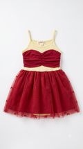 Marktox girls' red ribbed bow tulle dress, sizes 2T to 6T
