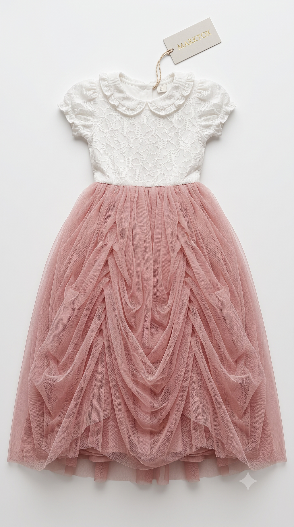 Marktox girls' pink sequin rosette party dress with tulle skirt, sizes 2T to 6T