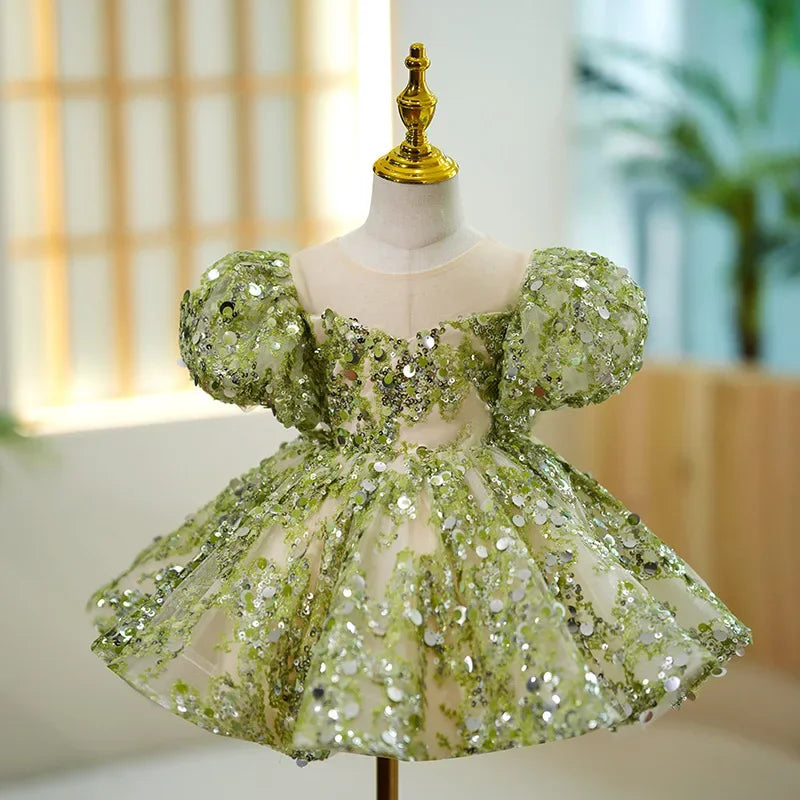 Ceremony Collection Sequin Tulle Ball Gown for Girls