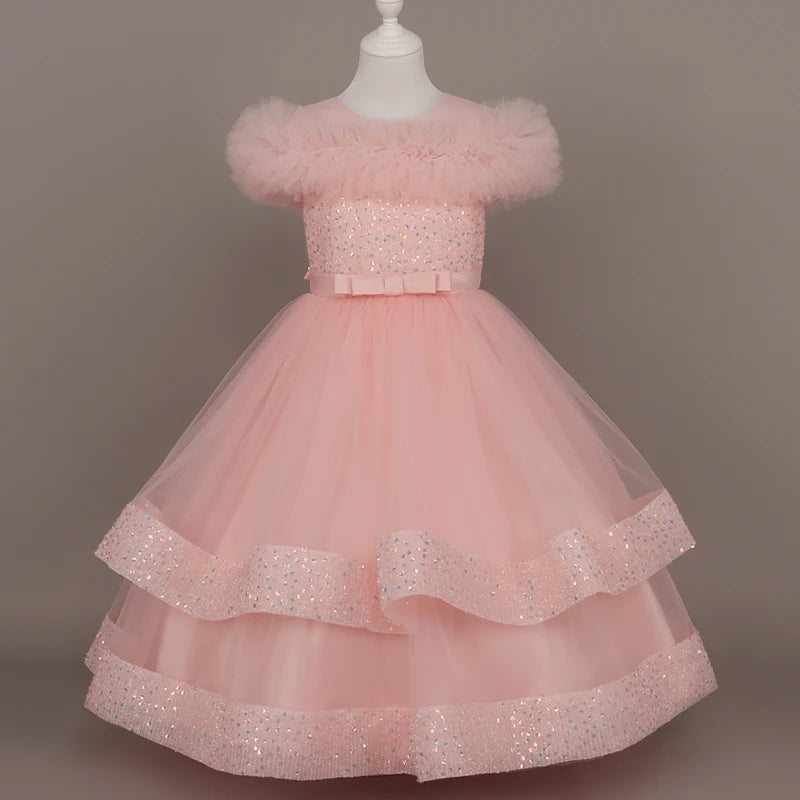 Lace Sequin Special-Occasion Dress for girls