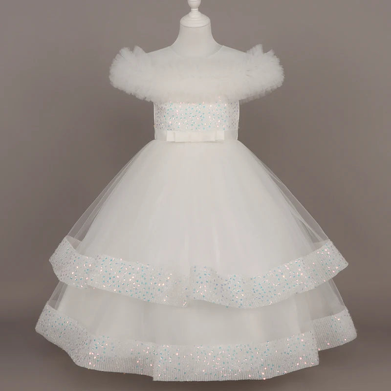 Ceremony Collection Lace Sequin Special-Occasion Dress for Girls