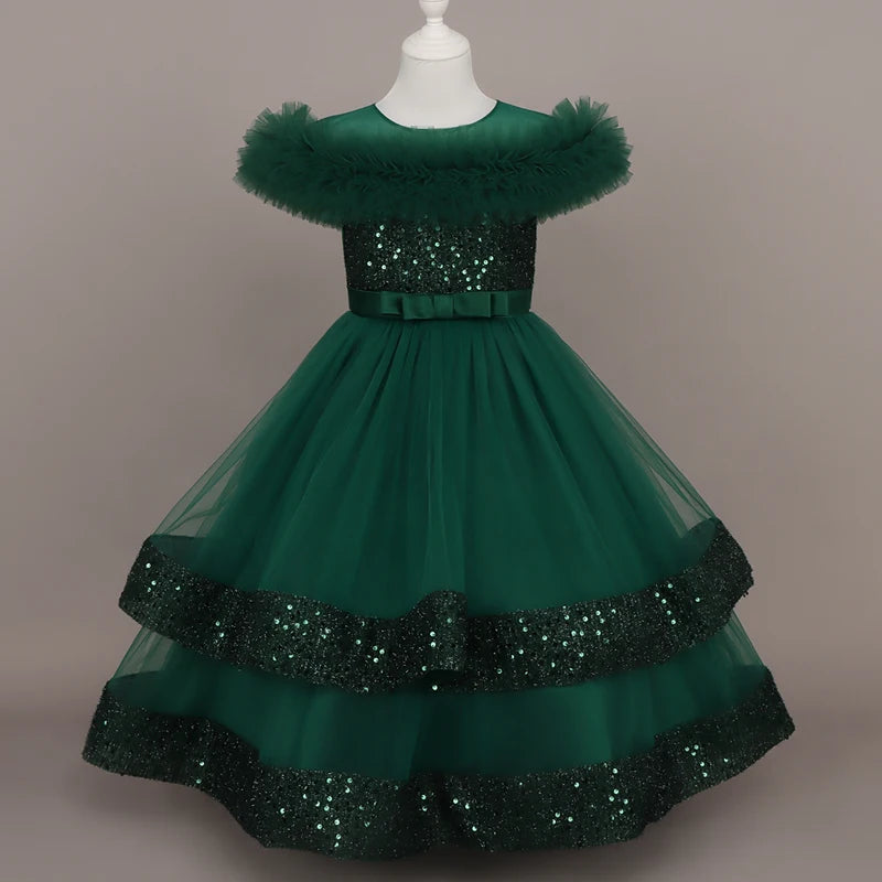 Lace Sequin Special-Occasion Dress for girls