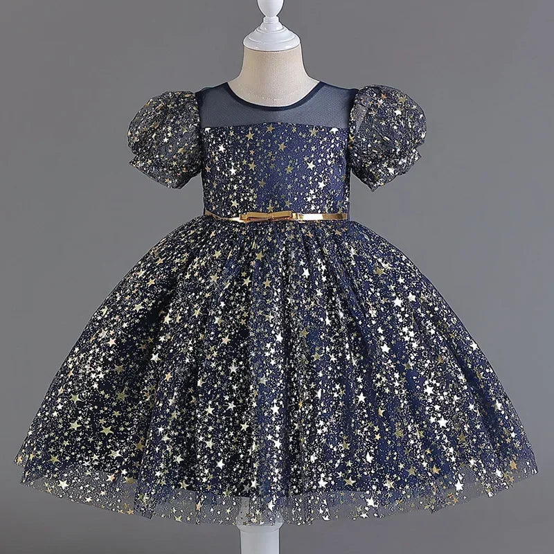 Celebration Collection Star Sequin Puff-Sleeve Dress for Girls