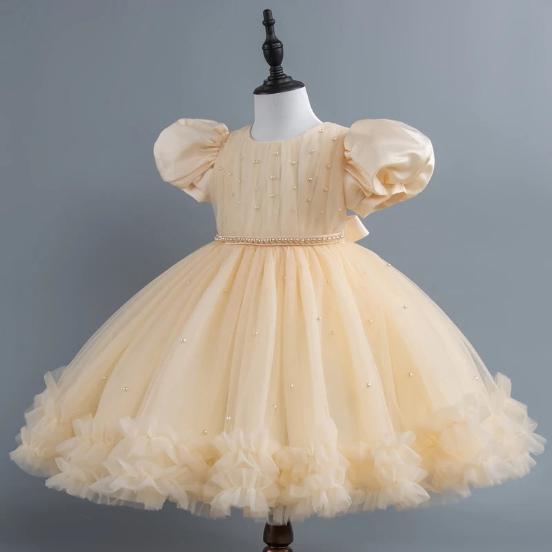 Ceremony Collection Puff-Sleeve Tulle Dress for Girls