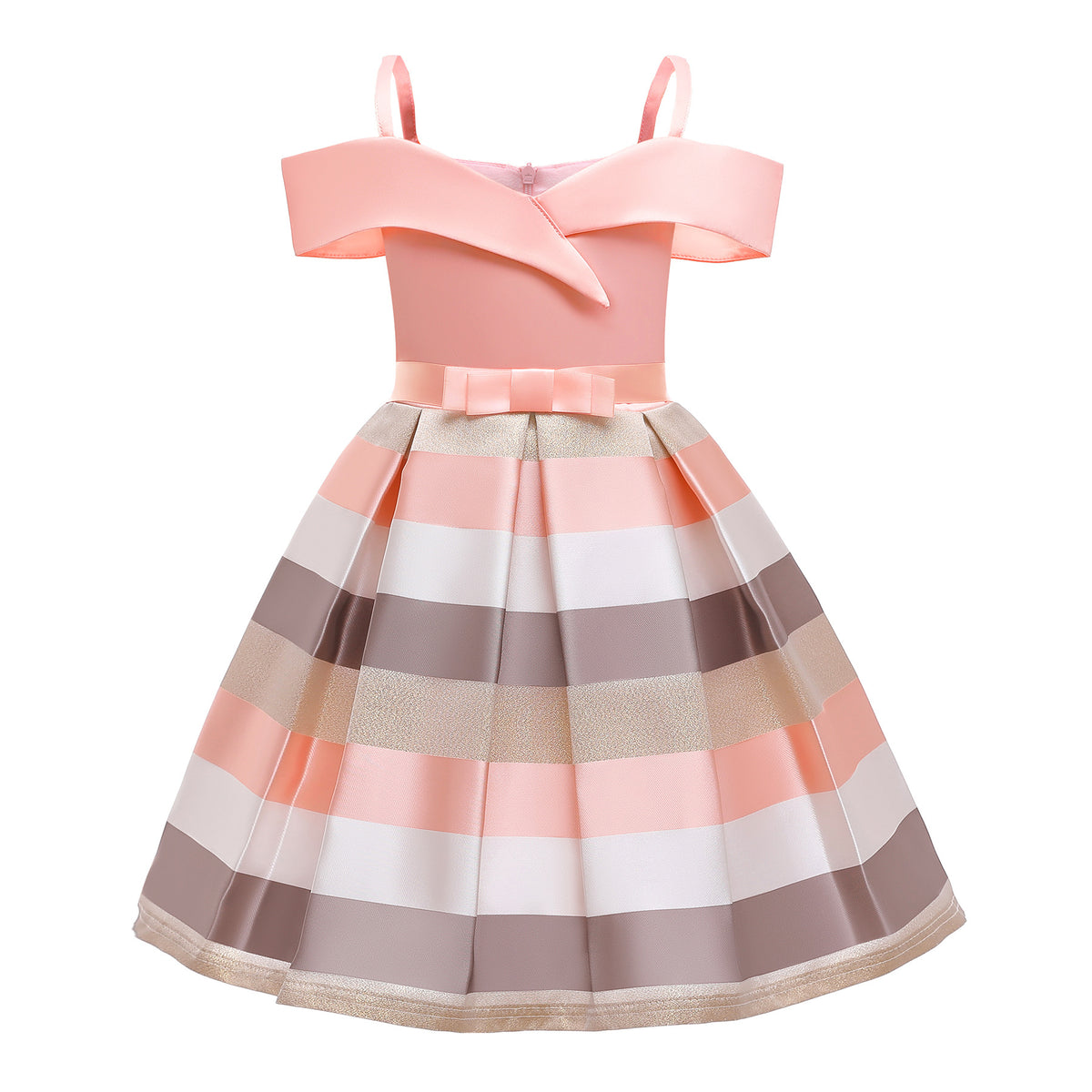 Marktox girls' striped cami summer dress in pink, sizes 3T to 6T